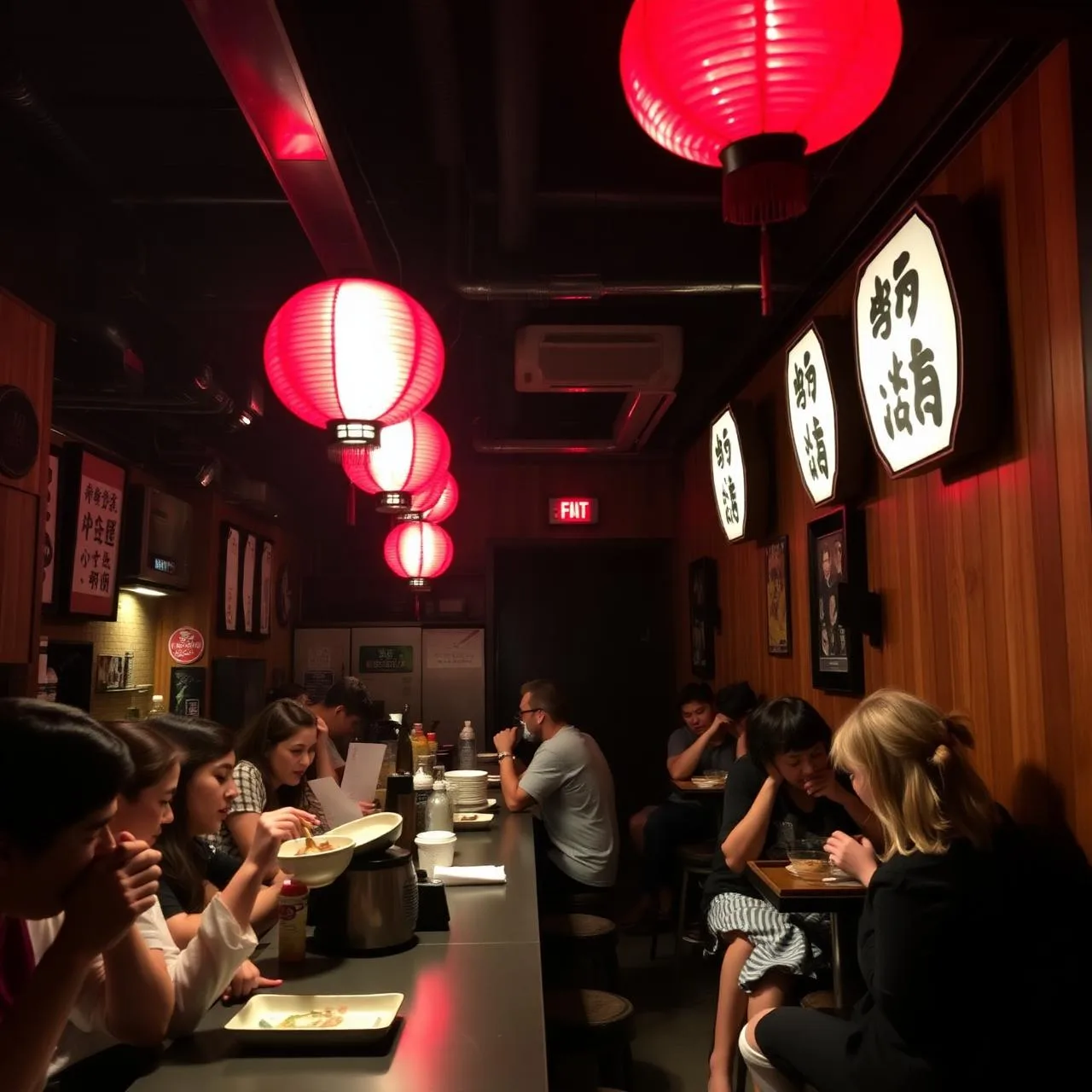 A busy ramen-room interior — reference image